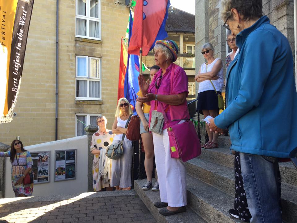 start of the litfest guided walking tour which happens in june during the annual Litfest in Penzance