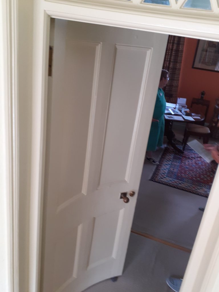 looking into a room